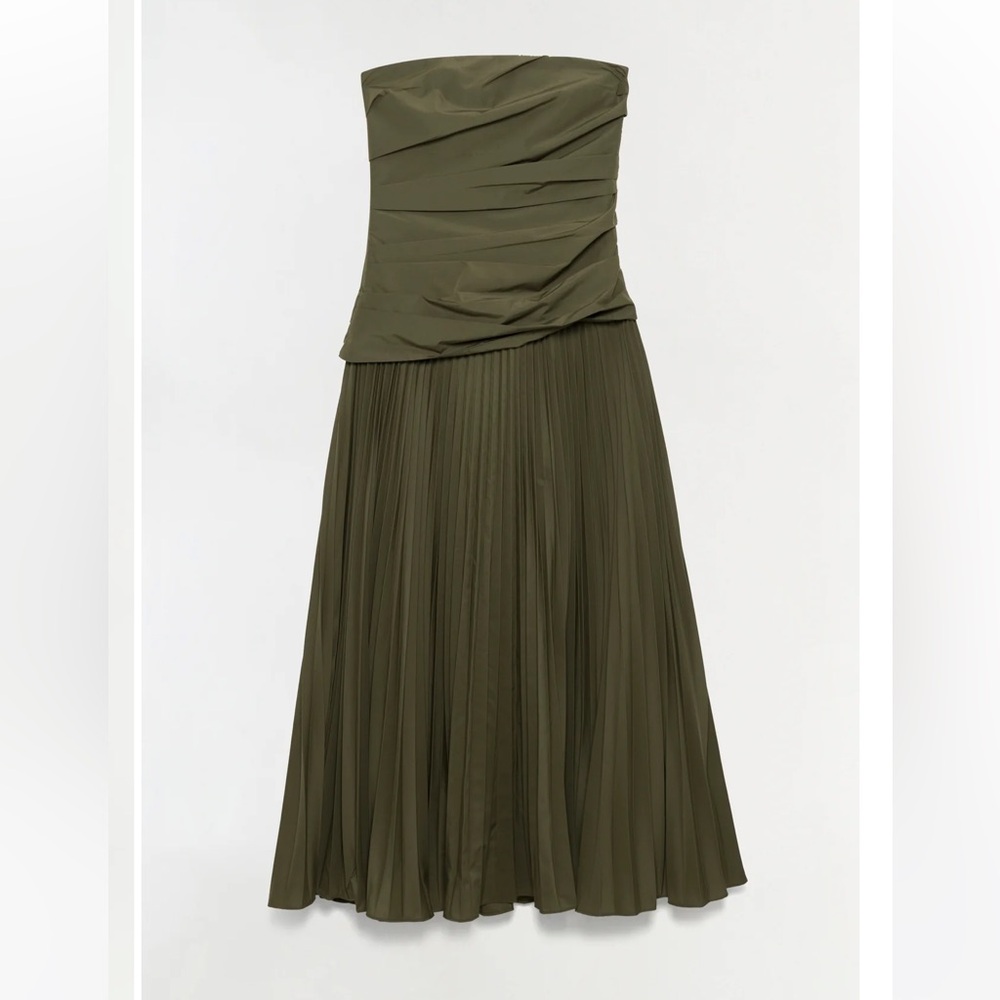 Simkhai Arie Strapless Cotton Bustier Midi Dress